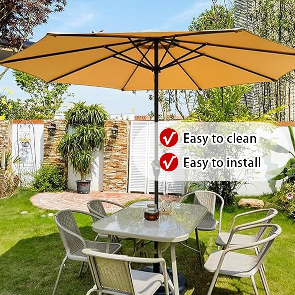 Ombrellone da esterno a 8 stecche, tettuccio di ricambio per ombrellone da giardino, tessuto in poliestere (300 cm, cachi) | Leroy Merlin