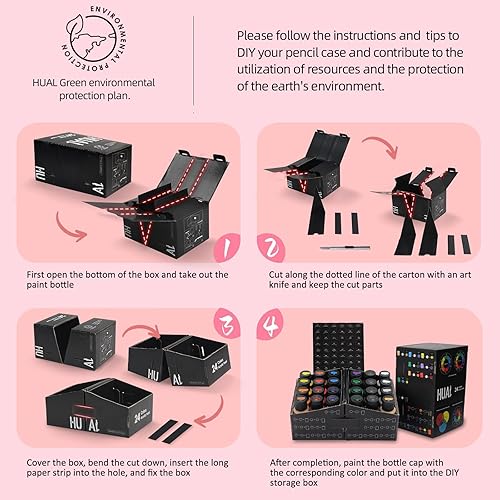 Miniatura 3 de Juego de pintura acrílica con 5 pinceles, 24 colores (2.0 fl oz, 2 onzas) para artistas, niños, principiantes y pintores,