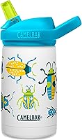 Vista 8 de CamelBak Eddy+ Kids - Botella de agua con válvula de mordida y pajita aislada de acero inoxidable, perros en bicicleta, 12 onzas