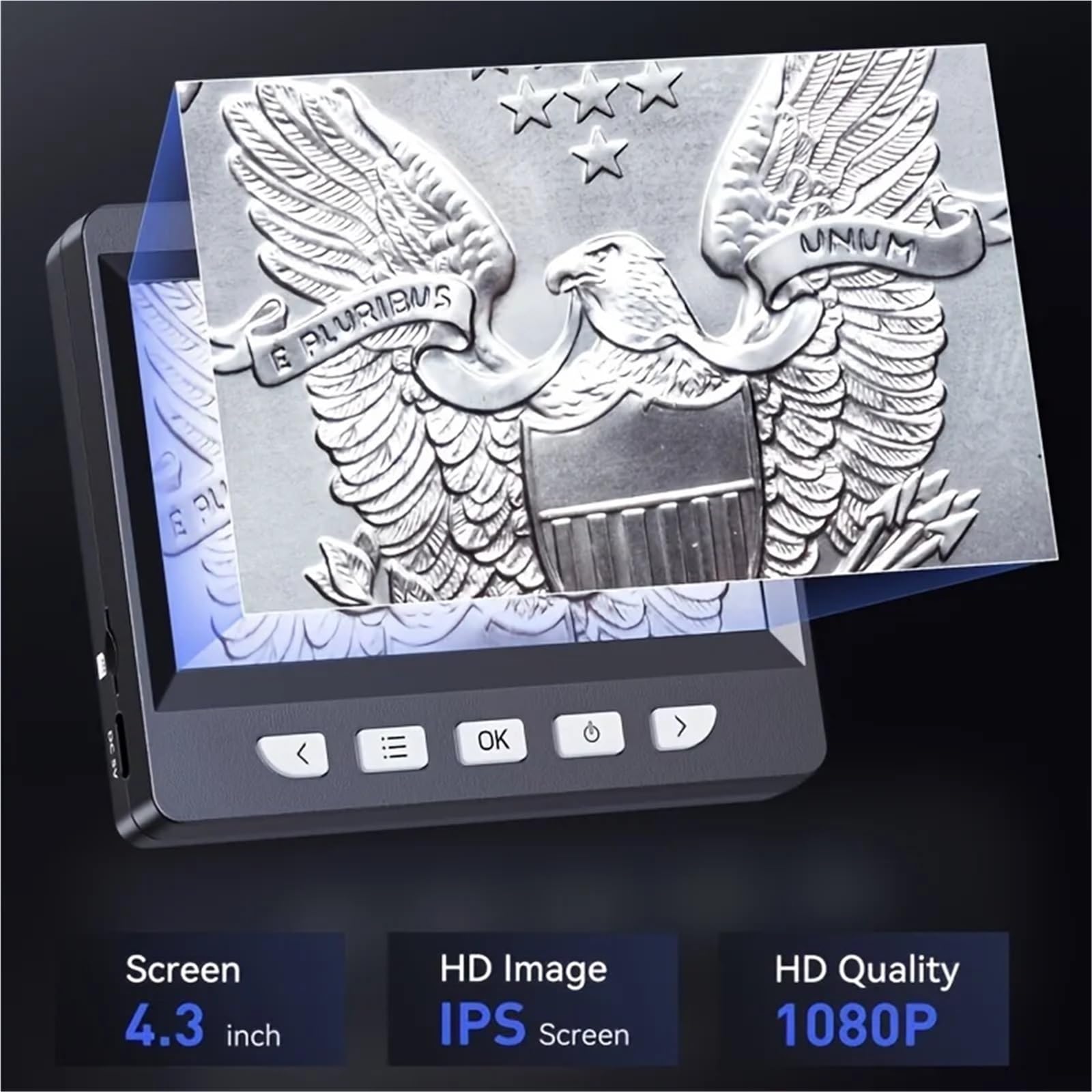 Digitales Mikroskop. Digitales Mikroskop 4,3 Zoll 1000X Vergrößerung IPS-LCD Tragbar