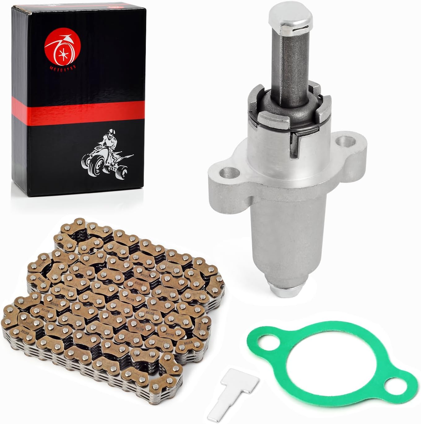 Cam Timing Chain and Tensioner for Suzuki LT-A500X LT-F500F Kingquad 500 Vinson 500 1998-2023 For Arctic Cat 500 1998-2007