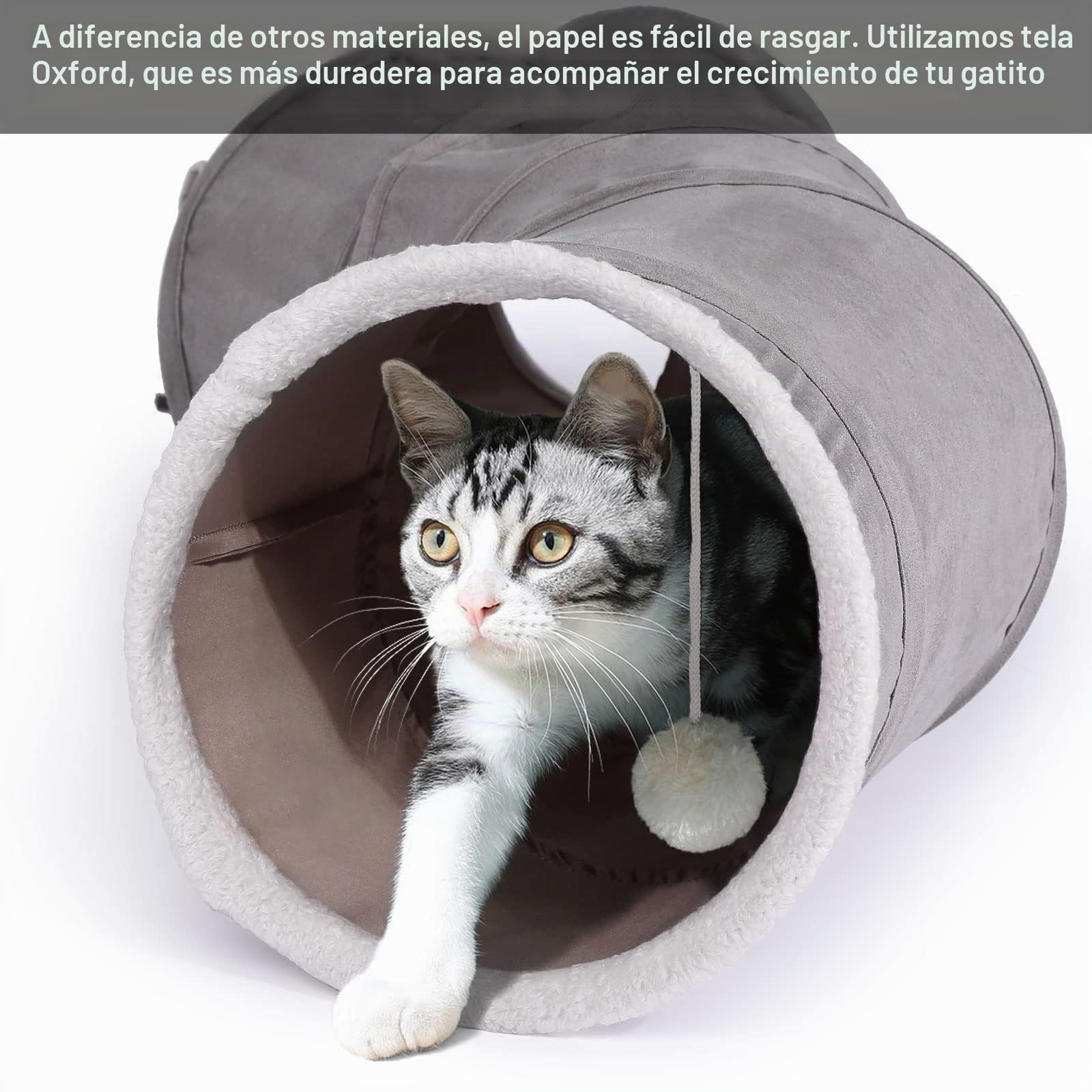 Ownpets Túnel para Gatos, Juguetes para Gatos Tunel, Túneles en Forma de S, Extensibles y Plegables, Túneles para Gatos y Tubos para Interiores, Gatos, Cachorros, Conejos y Gatitos, 120 x 25 cm