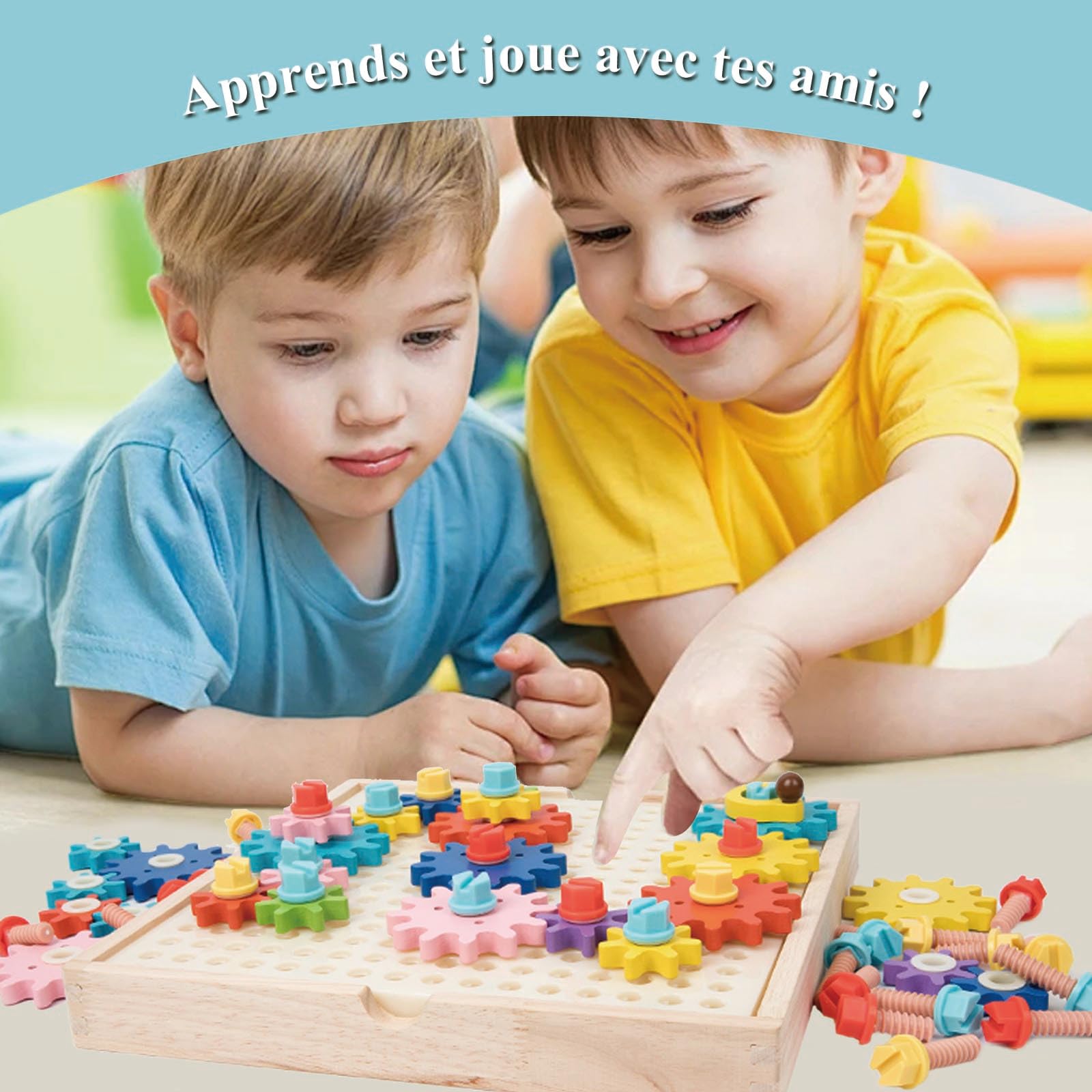 Jouet Montessori 3 4 5 Ans, Busy Board Montessori, Engrenages, Jeux Garçon 5 Ans, Jeux Éducatifs, Jouet en Bois, Motricité, Cadeau 3–5 Ans Fille Garçon