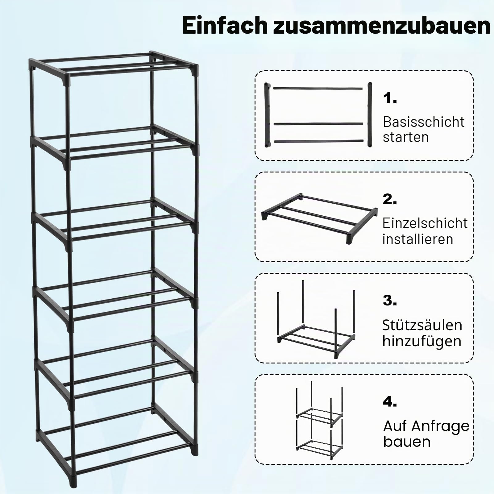 3 Stück 6-Stufiges Metall 3D-Drucker-Filament-Aufbewahrungsregal Metallspulenhalter 42 x 30,5 x 130 cm Modulares Aufbewahrung mit großer Kapazität 3D-Druck Filament-Regal