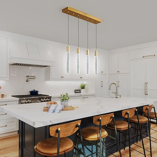 Miniatura 4 de Iluminación moderna para isla de cocina, lámpara colgante de isla de cocina, regulable, LED, acabado de latón dorado, mini iluminación colgante,