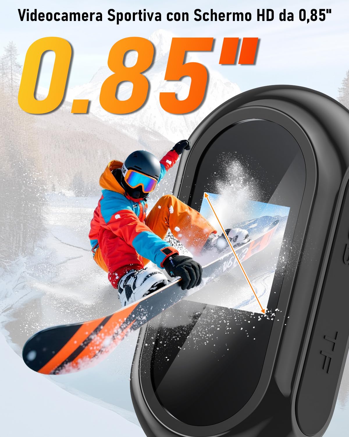 Mini Action Cam 2K, Telecamera Moto Portatile Sportkamera WiFi, 120° Videocamera Sport Videocamera POV Vlog Fotocamera Magnetica per Ciclismo Moto Conferenze Viaggio