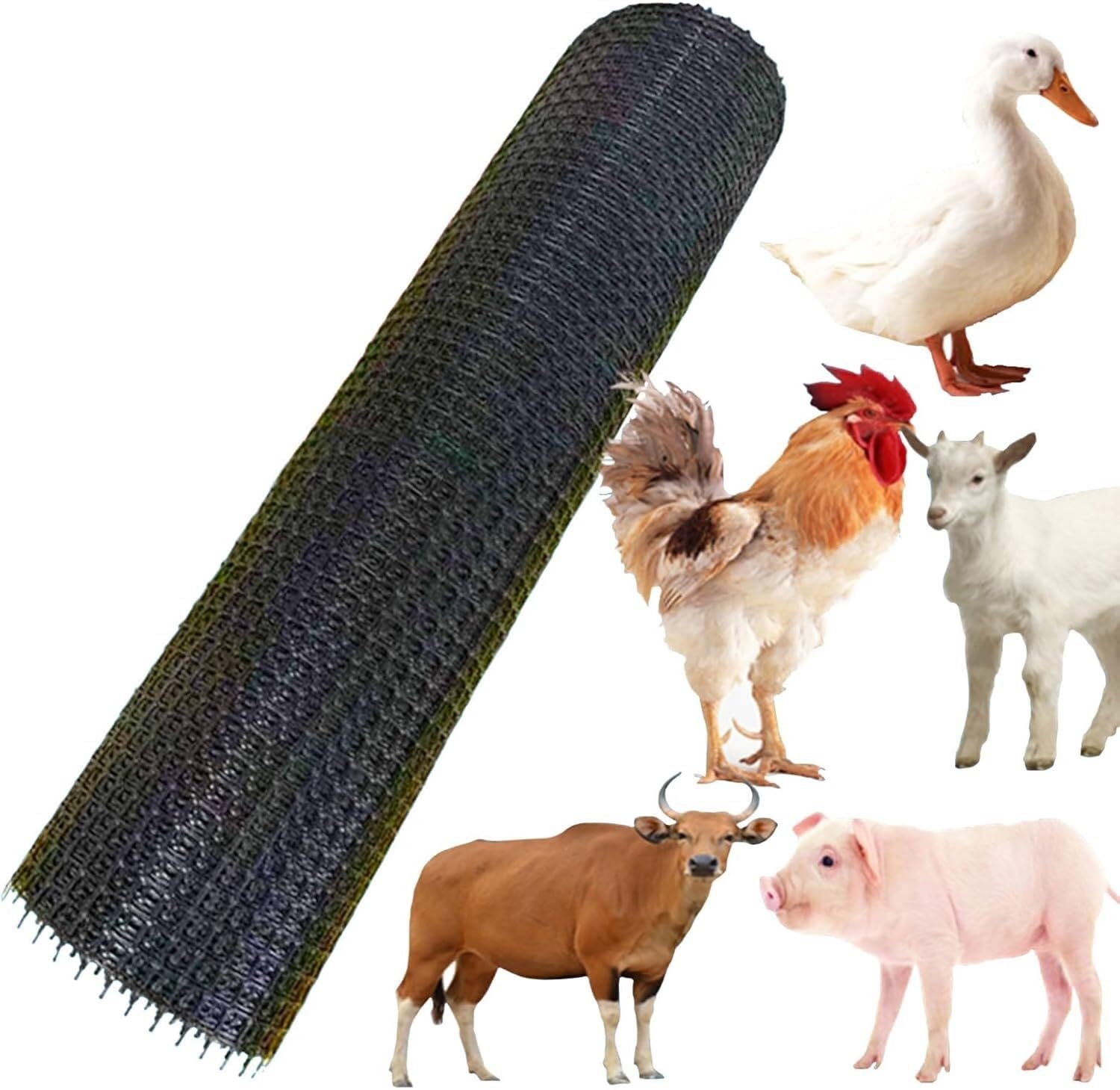 Clôture en maille plastique noire pour bloquer les animaux du potager