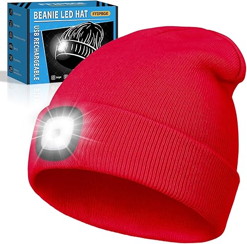 Relleno de calcetines navideños para hombres y adultos, gorros con luz, linterna LED recargable por USB, regalos de cumpleaños para hombres, mujeres