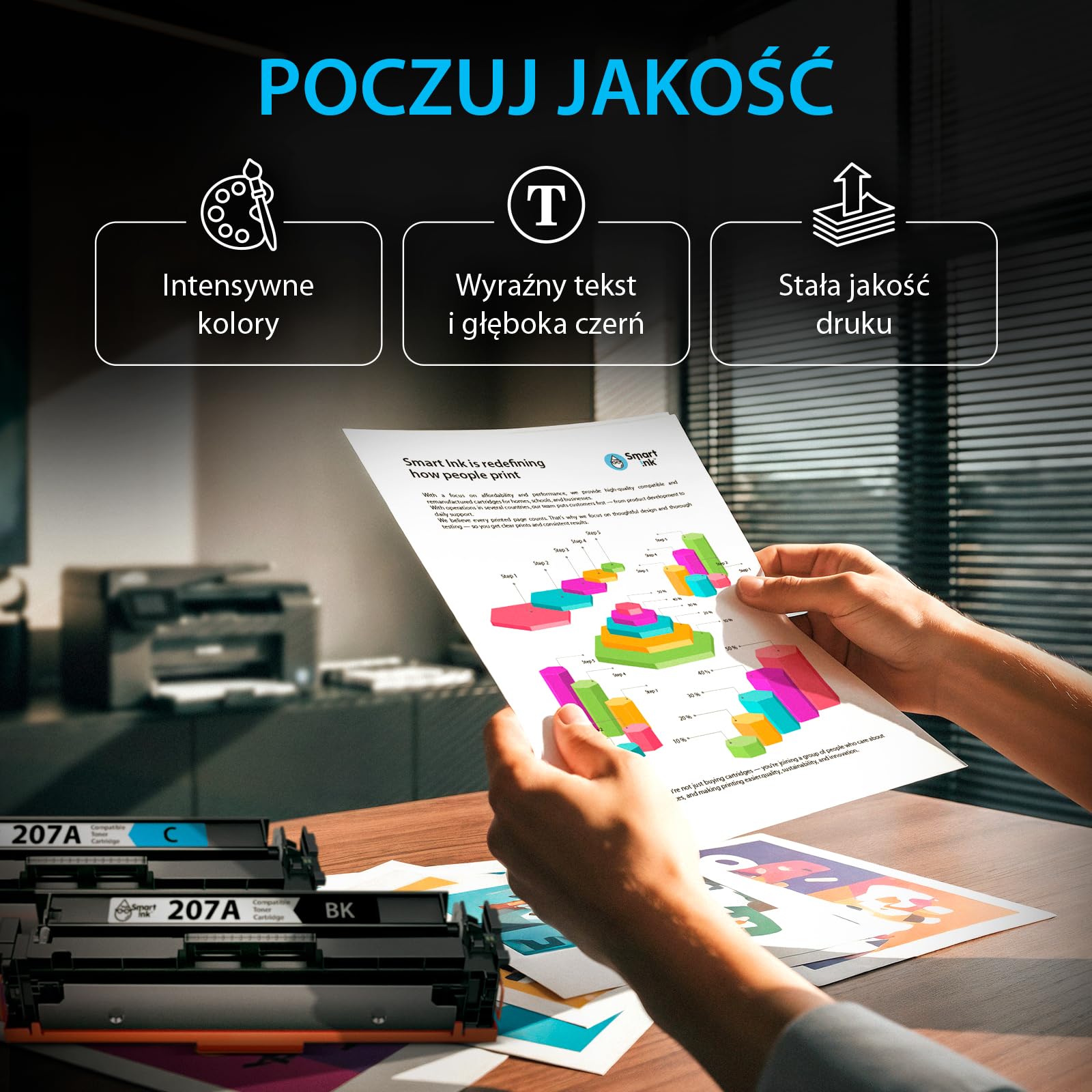 Smart Ink Toner kompatybilny z chipem do HP 207A 207X (czarny cyjan magenta żółty) jako zamiennik do Color Laserjet Pro MFP M282nw M283cdw M283fdn M283fdw Color Laserjet Pro M255dw M255nw