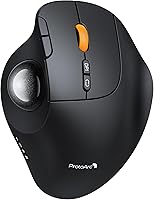 ProtoArc EM02 Ergonomic Wireless Trackball Mouse: Adjustable Angles, Thumb Control, 3-Device Bluetooth, USB-C Rechargeable - Gray