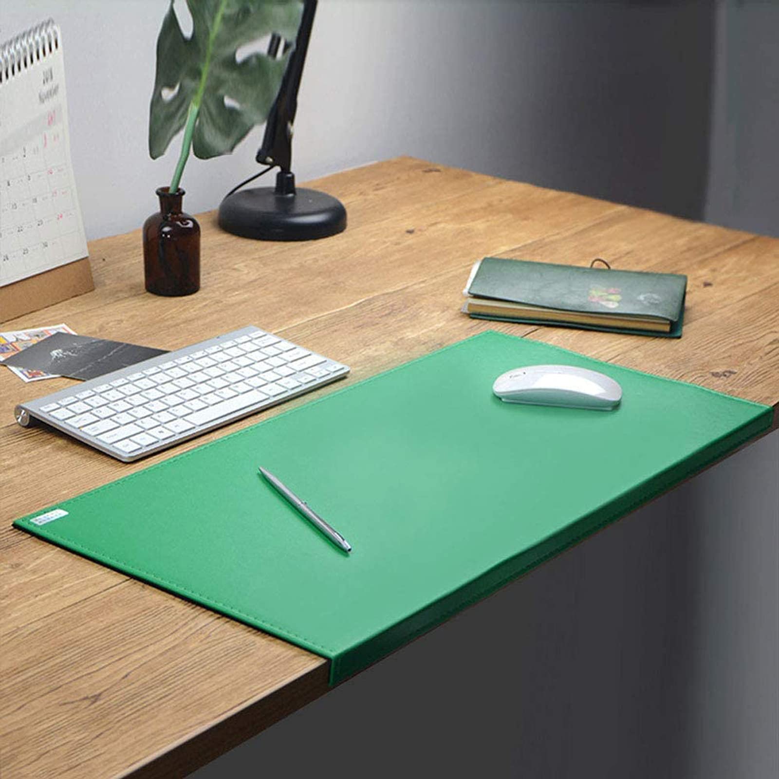 Sous-main de bureau avec bord cousu - Imperméable - Lisse - Avec protection des bords - En cuir synthétique - Facile à nettoyer