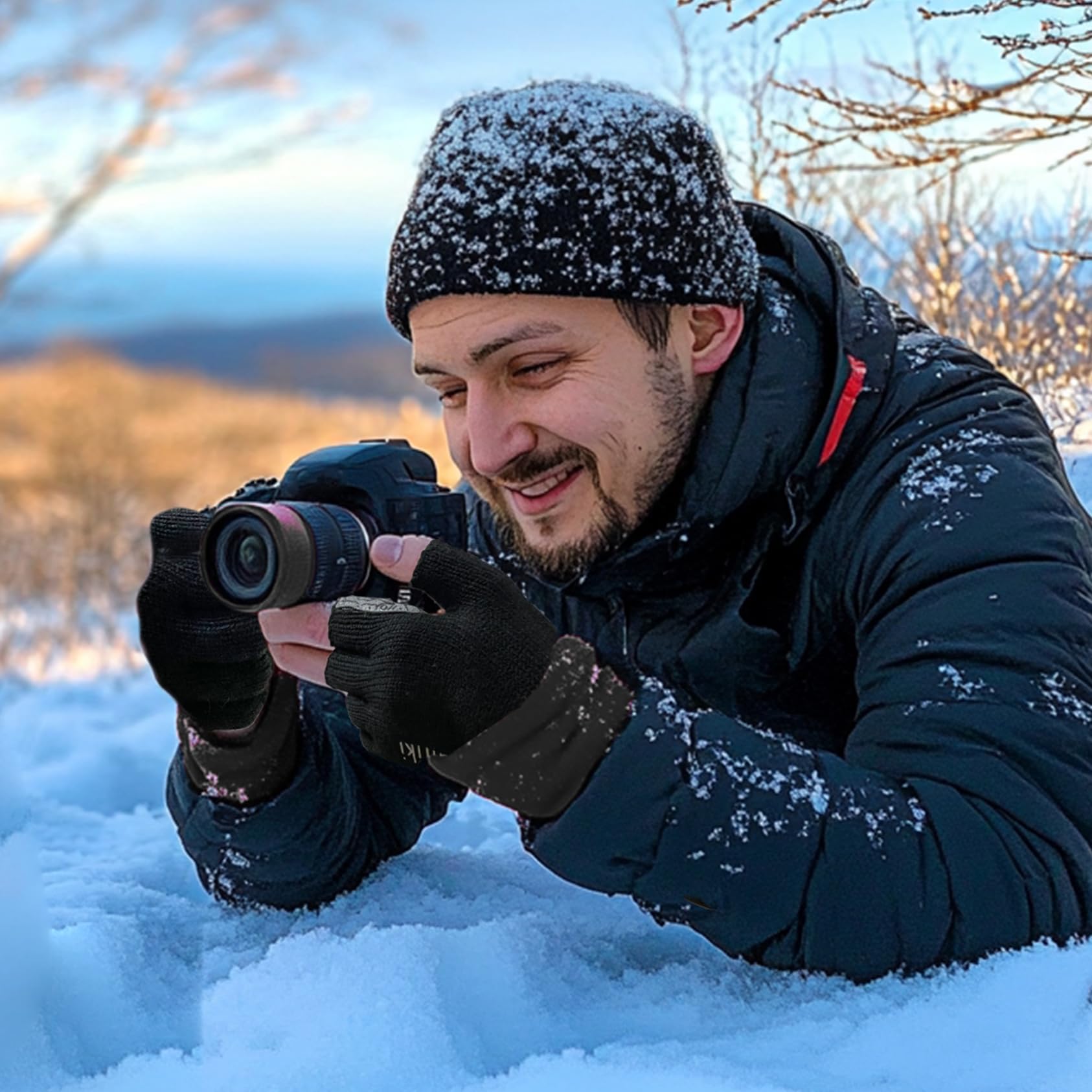 Jökulríki Merinowolle Fingerlose Handschuhe Warm für Männer und Frauen Kaltes Wetter Winter Handschuh