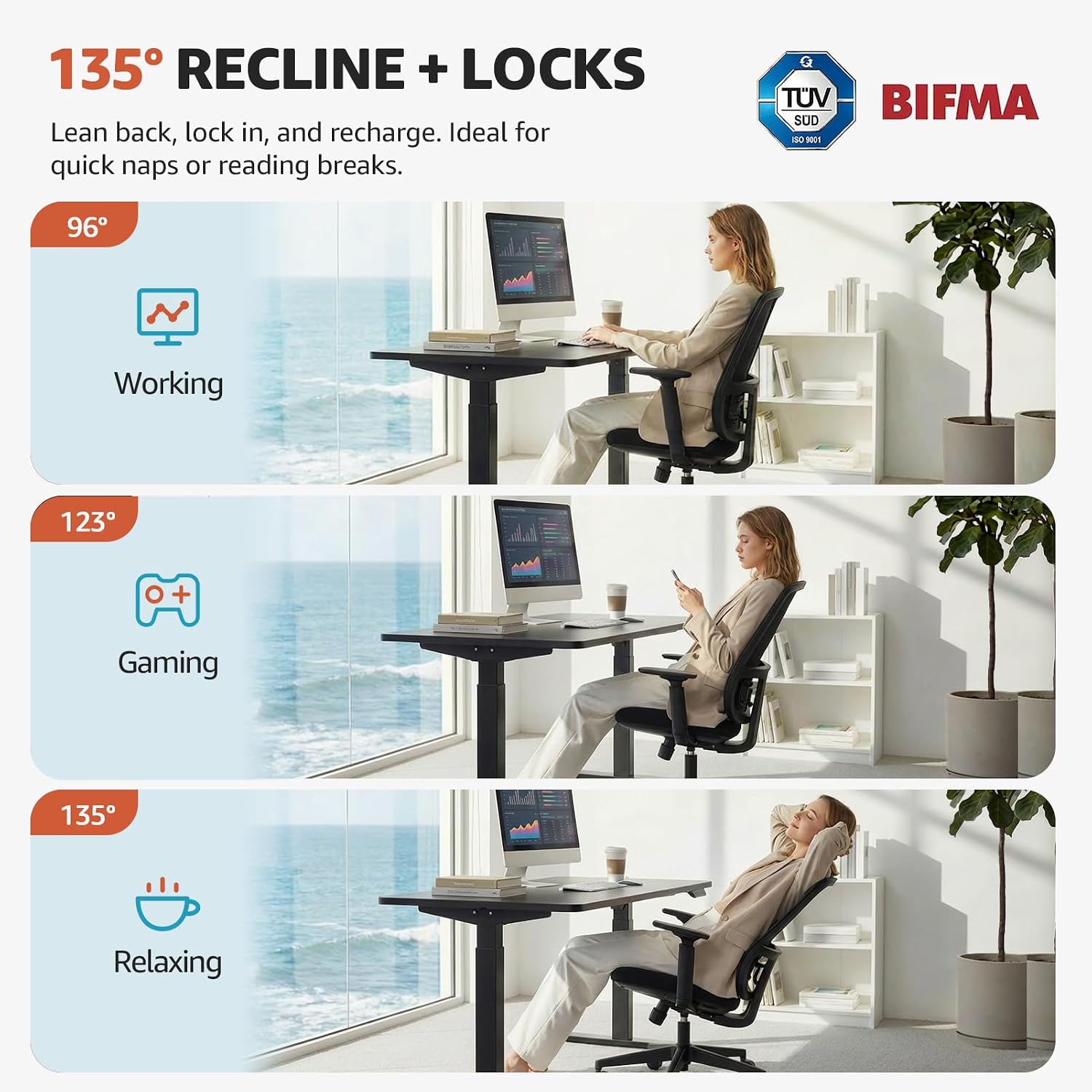 ErgoSift M1 Ergonomic Office Chair with 3.1-Inch Adjustable Seat Depth