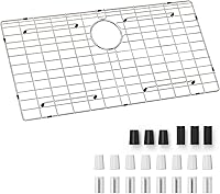kitchenhelper Stainless Steel Sink Protector Grid 27-9/16" x 14-9/16" Rear Drain, Fits Kitchen Sinks with 3/16" Corner Radius