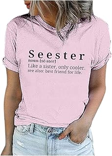 2025 - Moda Mujer Casual Top Seester Manga Corta Jersey Cuello Redondo Top Blusa Patrón