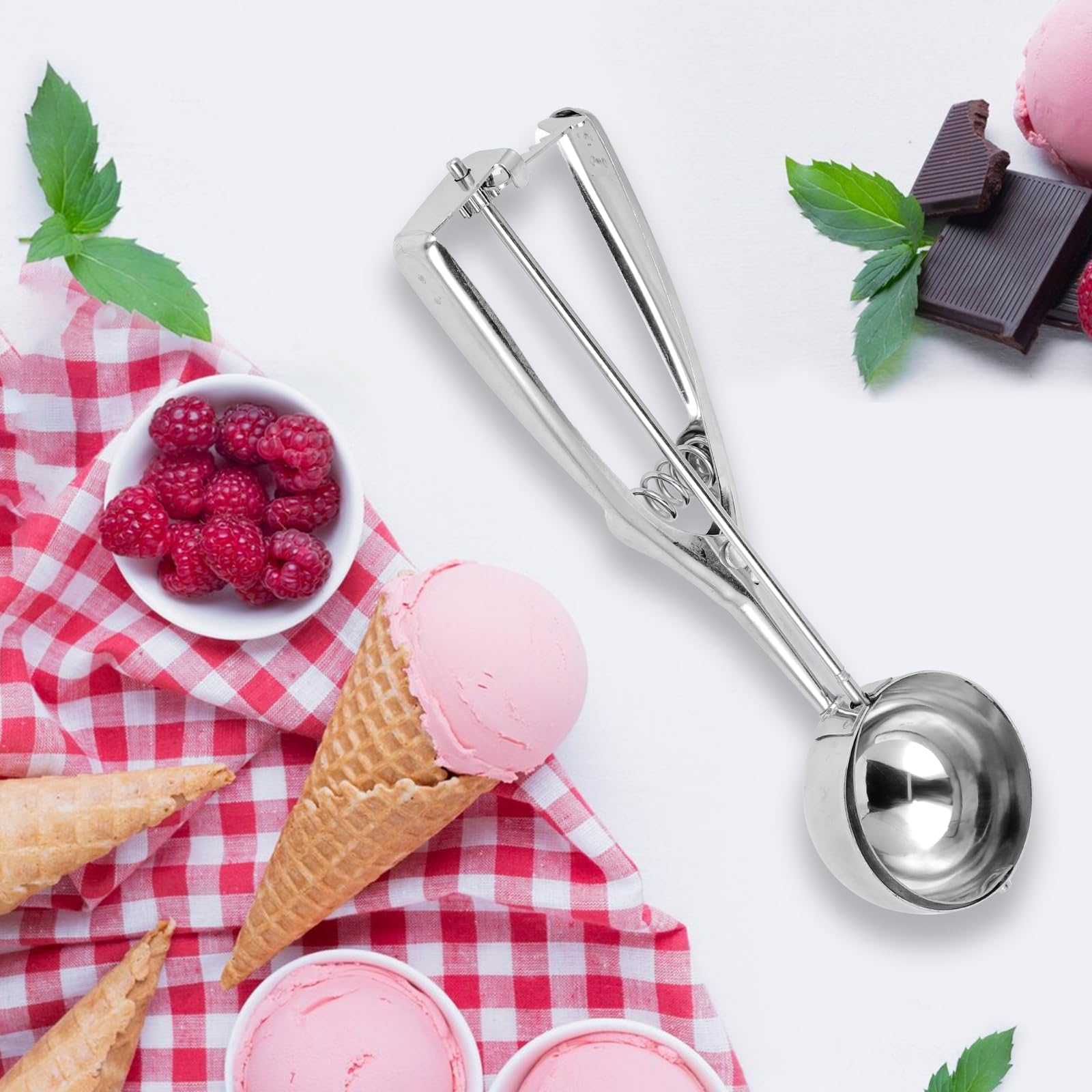 Cucchiaio per Gelato in Acciaio Inox - Set di 3 Porzionatori 4cm/5cm/6cm Ice Cream Scoop