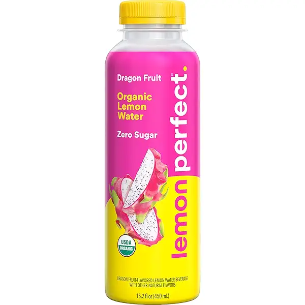 Lemon Perfect Dragon Fruit Mango, Hydrating Flavored Lemon Water, Zero Sugar, Delicious and Refreshing, Organic, 15.2 fl oz Bottle 1