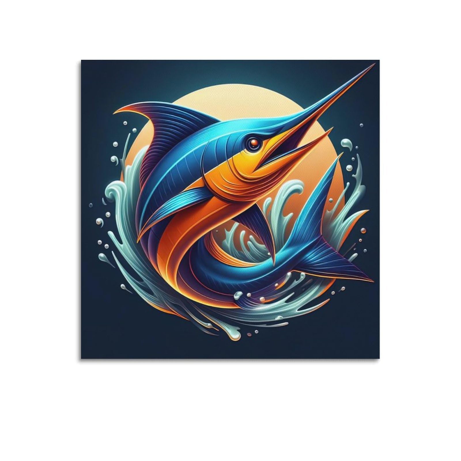 JTLFXY Animal Poster The Magic Fish Poster Decorative Painting Canvas Wall Posters And Art Picture Print Modern Family Bedroom Decor Posters 20x20inch(50x50cm)