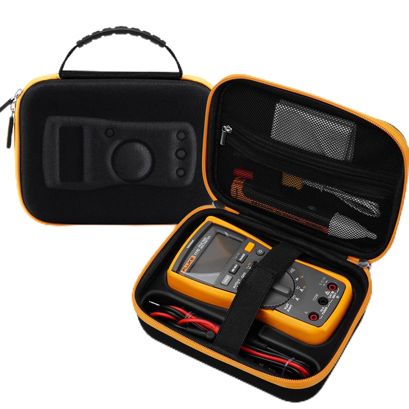 Aenllosi Hard Protective Case For Fluke 117/115/116 Digital Multimeter – Shockproof Travel Storage With Mesh Pocket