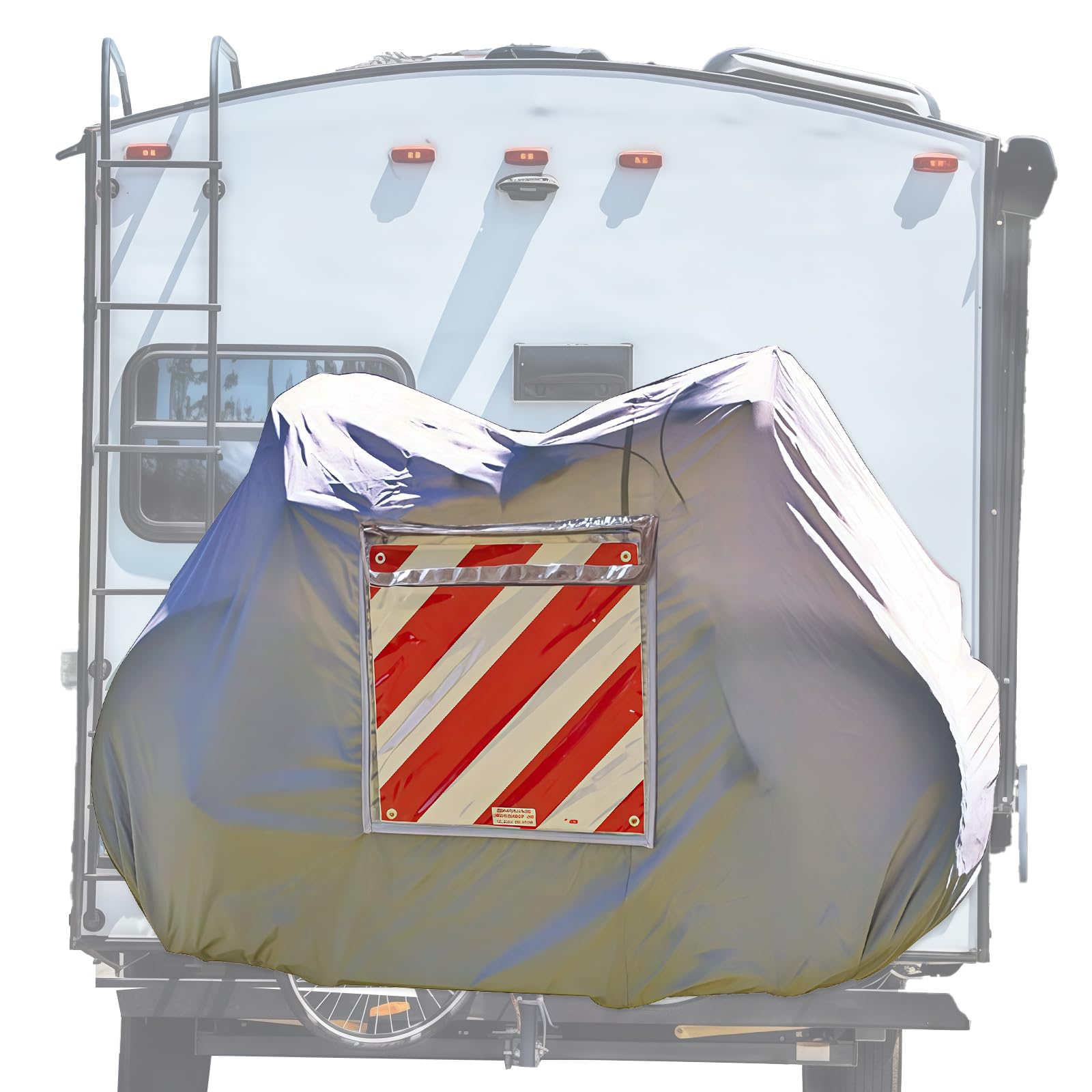 ANEELV Bike Cover Weatherproof and Protective 600D Oxford Fabric Suitable for 3 Bikes, Caravan or Motorhome Rear Carrier (Cream)