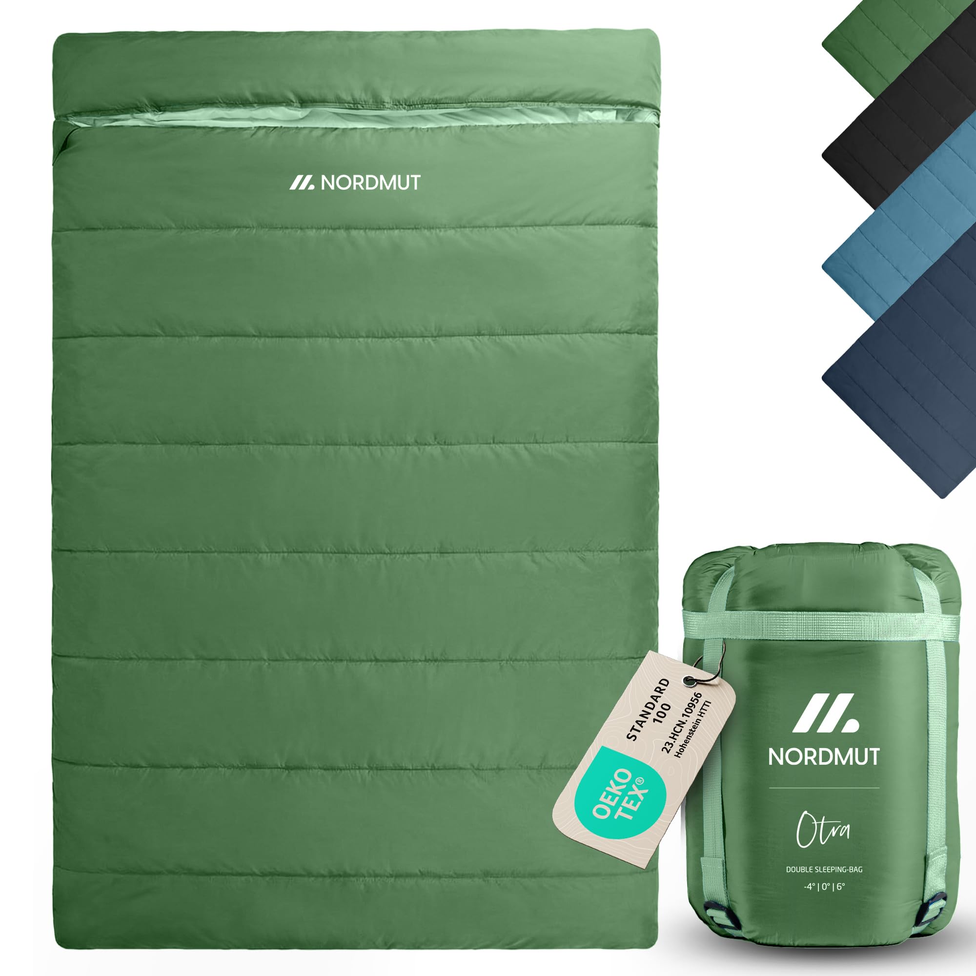 NORDMUT® Doppelschlafsack XXL inkl. Premium YKK Zwei-Wege-Reißverschluss – Kuschliger Schlafsack 2 Personen extra breit & groß – Doppelschlafsack 2 Personen mit optimaler Isolierung