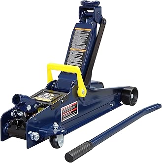3 Ton(6,600 lb) Hydraulic Floor Jack - Heavy Duty Service Trolley Jack with Extra Saddle - Low Profile Design for SUVs & Extended Height Trucks - Blue, T83006