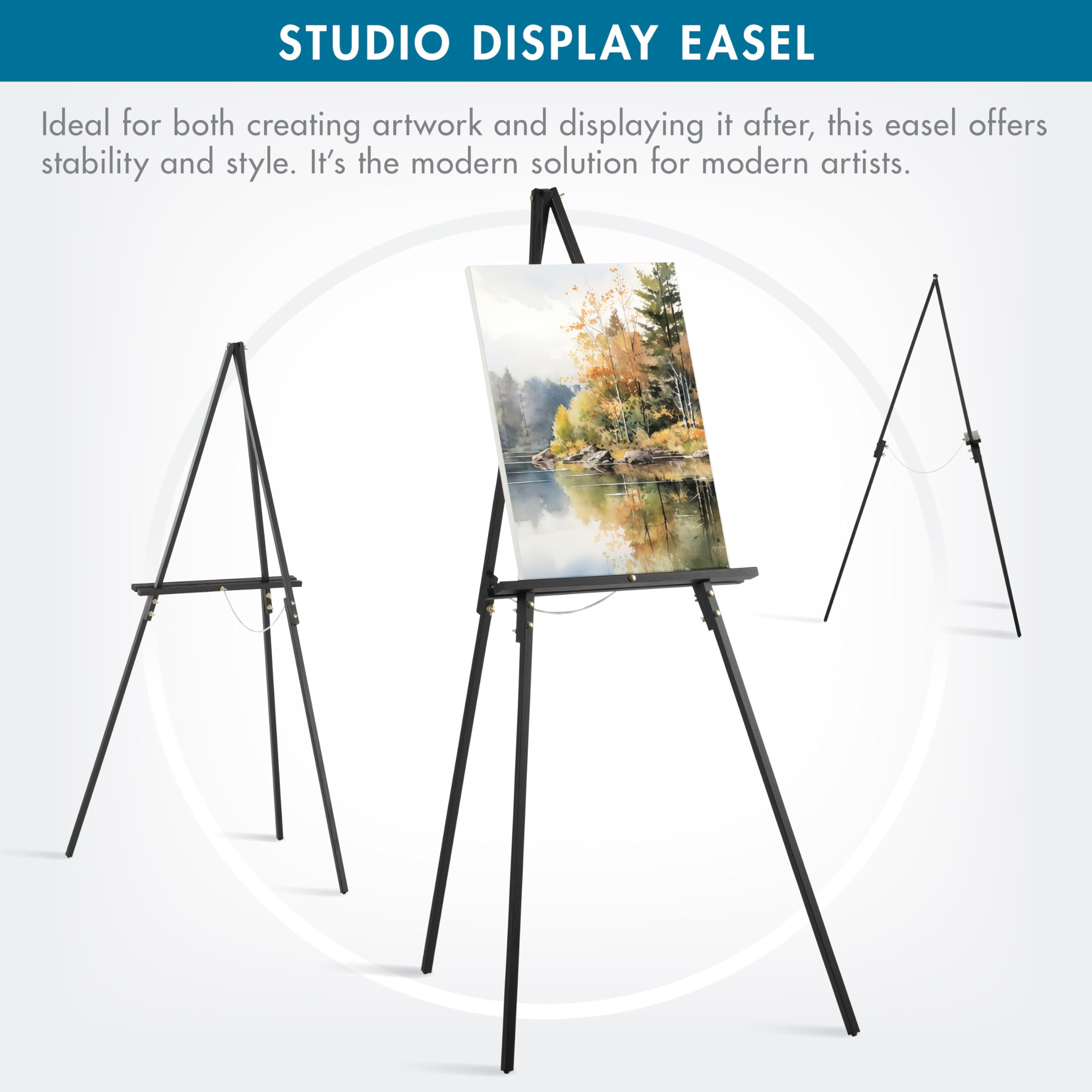 SD STUDIO DESIGNS Studio Display Easel Black 13206 Staffelei, Holz, G. Schwarz (160 cm Höhe), 63" H
