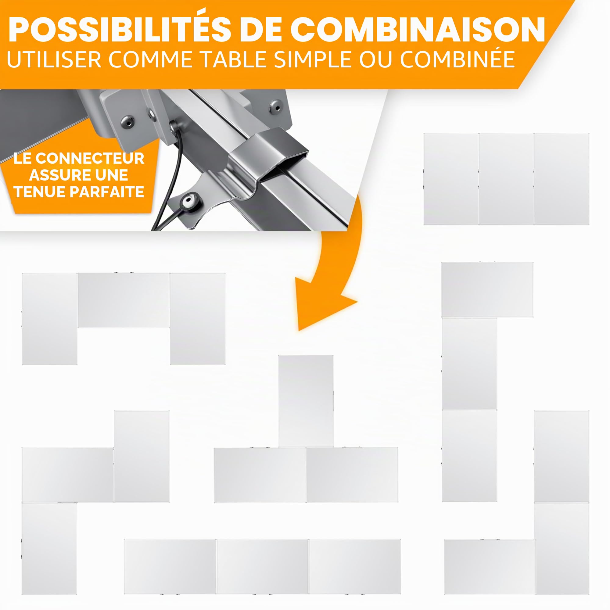 KESSER Table Multifonctions Professionnelle 100 x 60 cm Pliante 30 kg Charge Rallonge