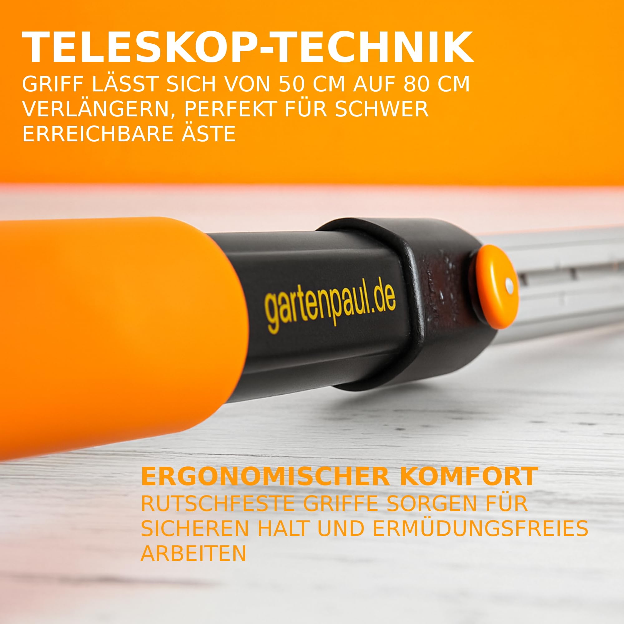 Teleskop Amboss Baumschere Astschere mit 6x Verstellung, mit Ratsche & Übersetzung für dicke Äste, Amboss Heckenschere Gartenschere Lang, Ast Baum Garten Schere, Profi-Gartenwerkzeug