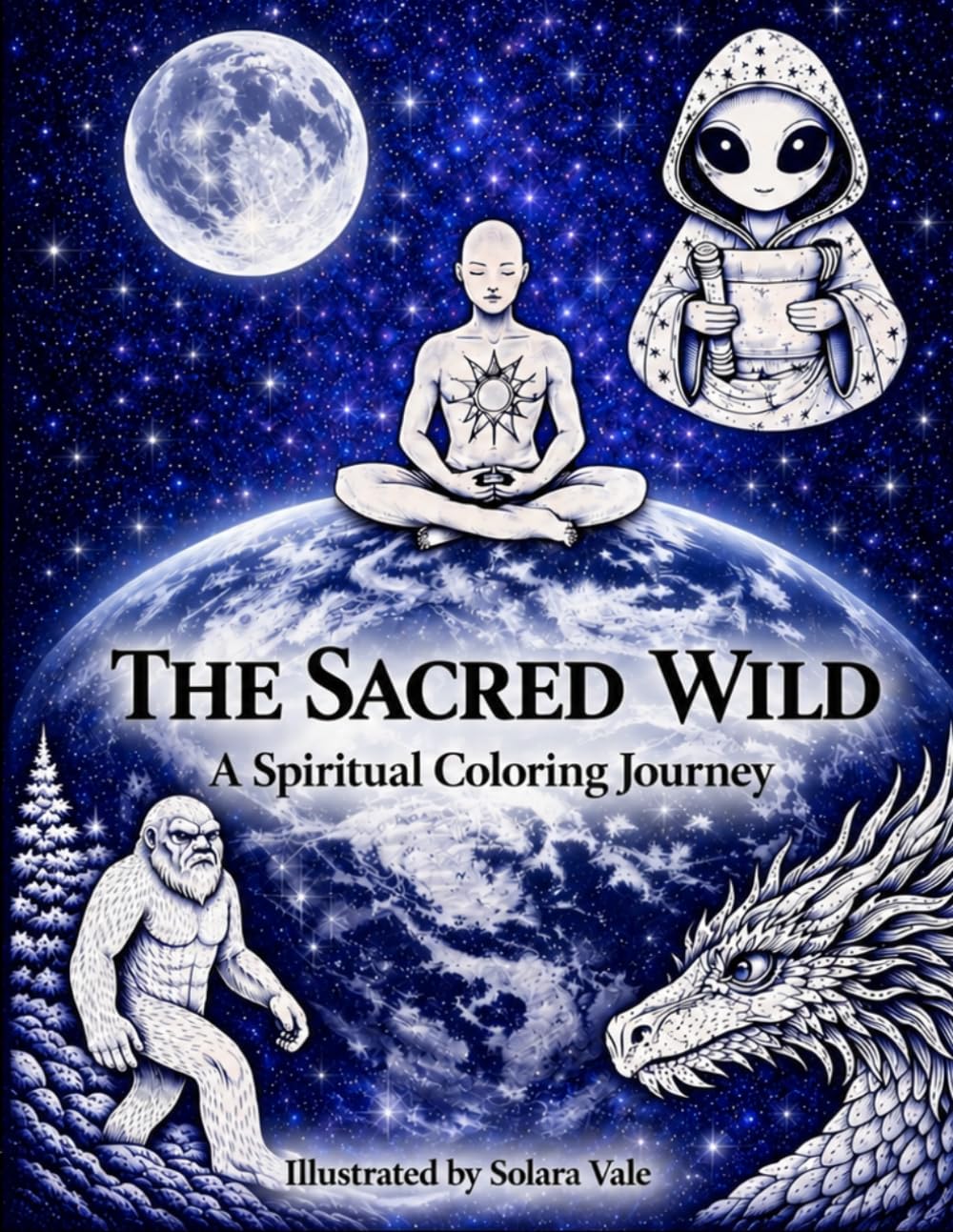 The Sacred Wild: A spiritual coloring journey through the cosmos, divine beings, and creatures