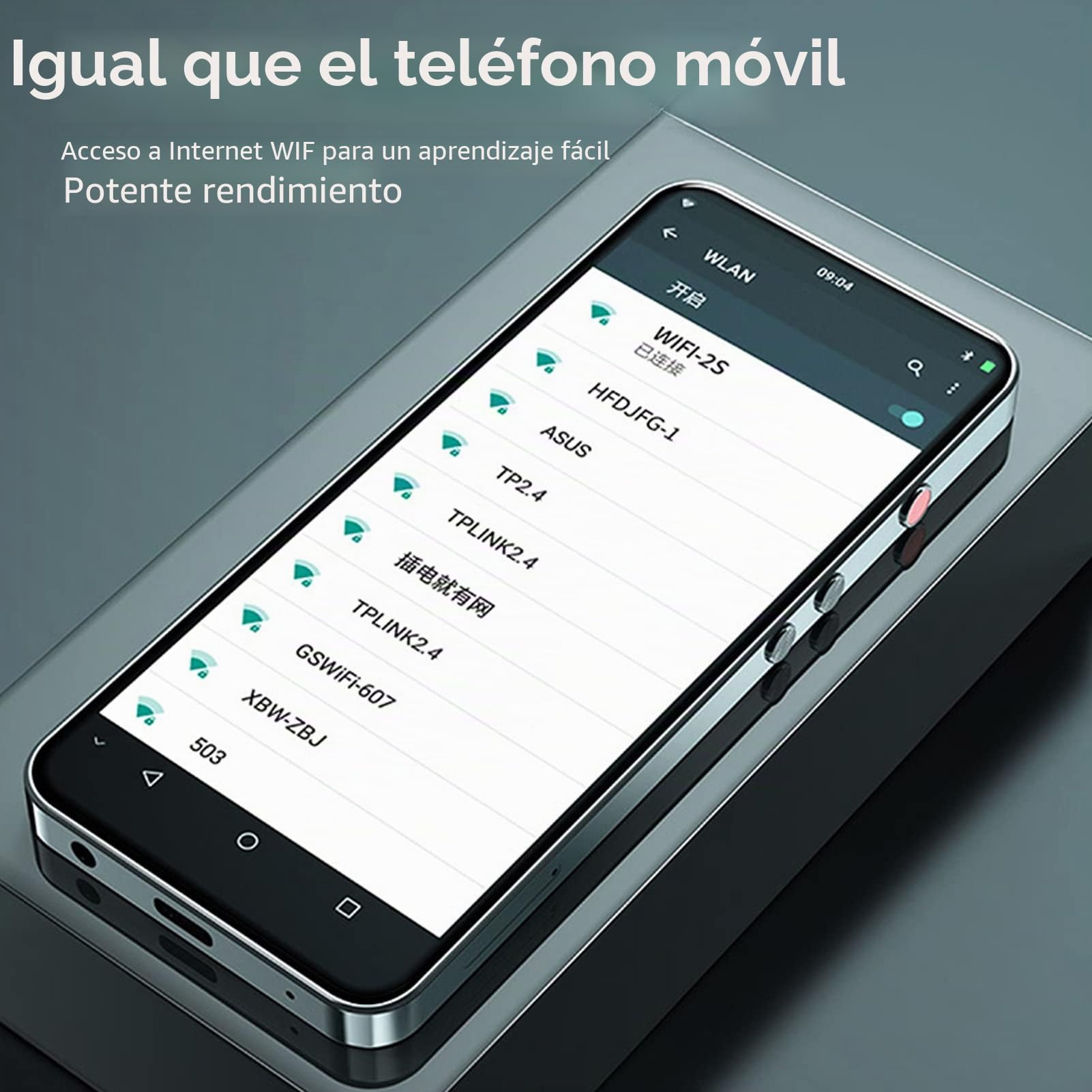 Reproductor de MP4 Inteligente HD de 5,0 Pulgadas, Reproductor de MP4 WiFi Bluetooth Portátil con Pantalla HD Completamente Táctil, Batería de Litio de Gran Capacidad y Chip Octa (128GB)
