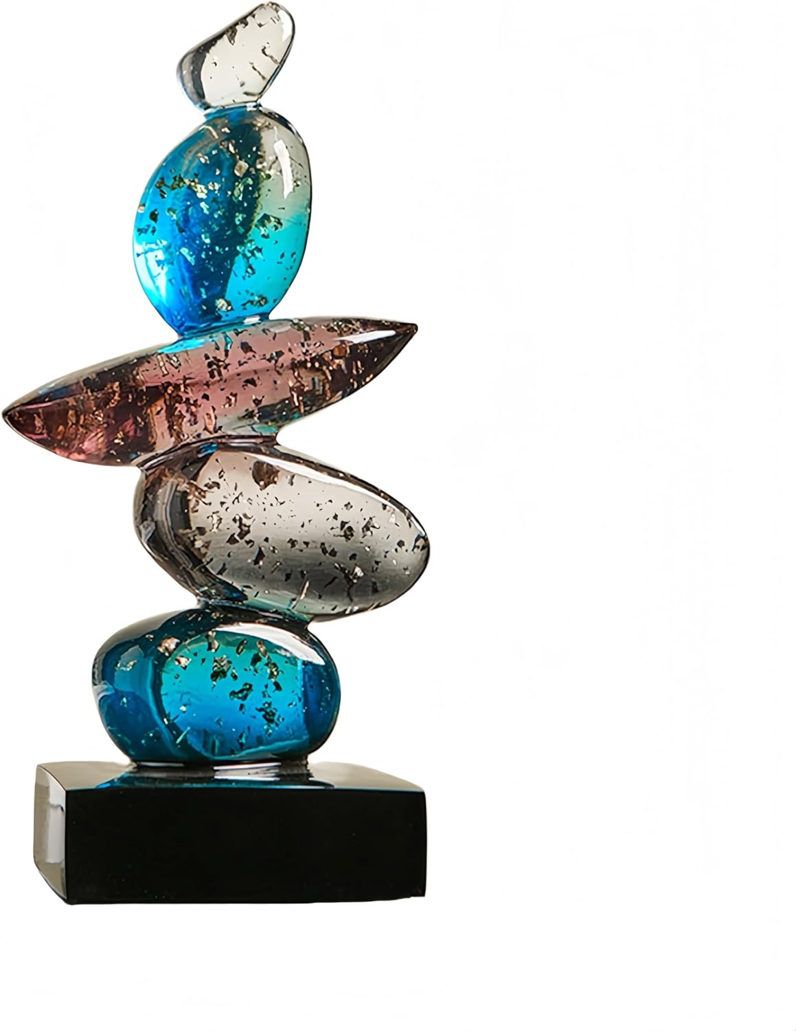 AWNR Resin Pebble Shape Sculpture Decor -Aesthetic Home Decor for Living Room, Office Desk, Shelf,Display,entryway,Housewarming Gifts