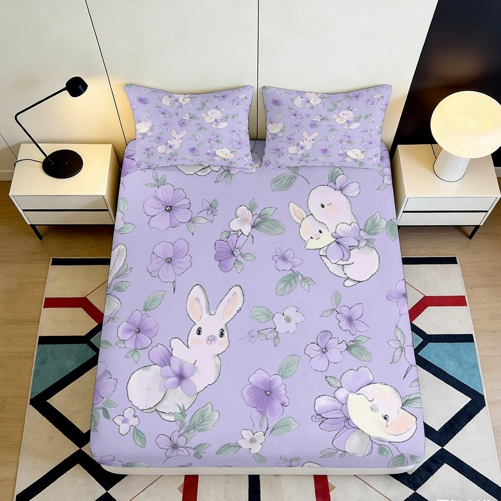 3D Printed Japanese Sunset Fitted Sheet Microfiber Deep Pocket Sakura Mattress Fitted Cover Elastic Hem Washable Bedding 90x200x25cm