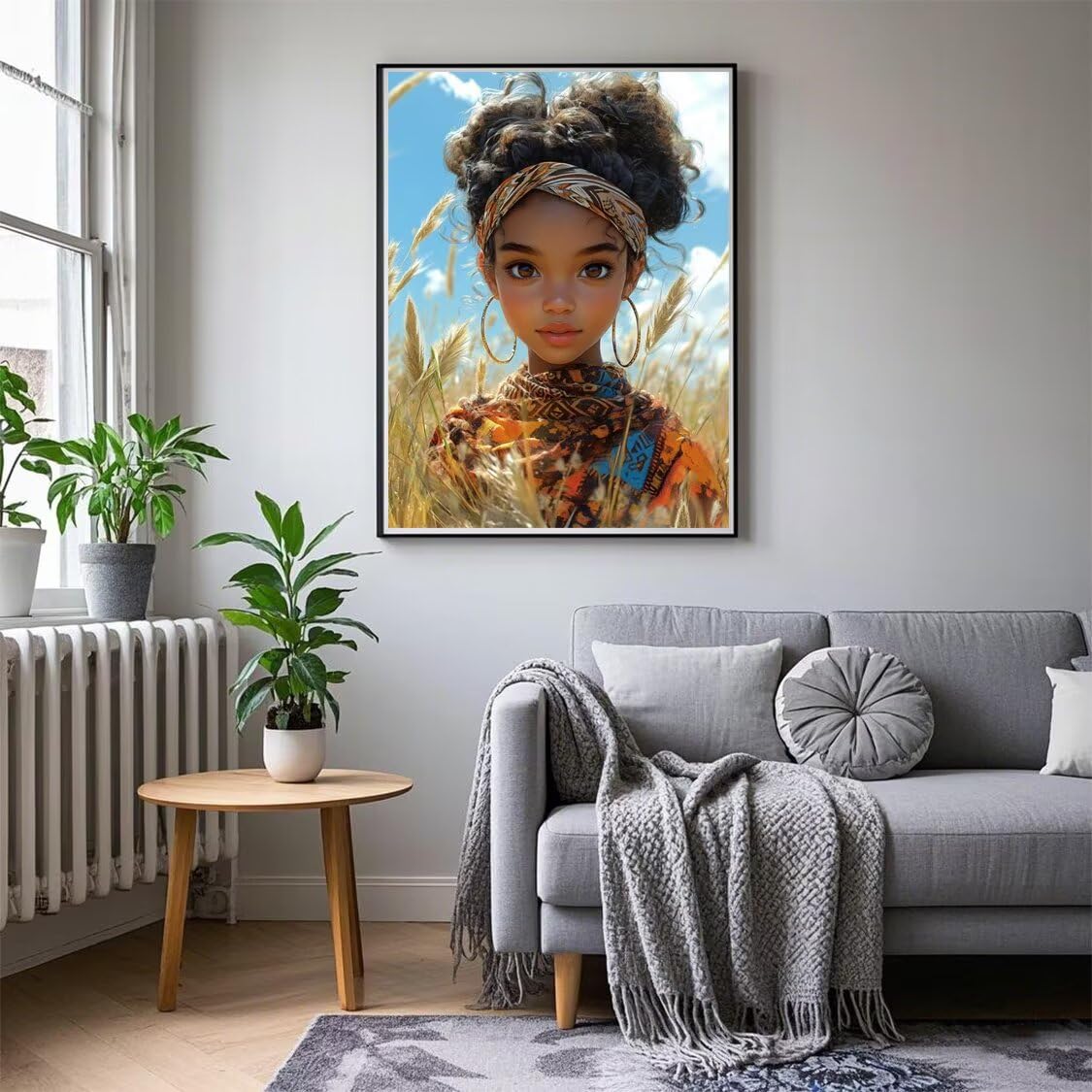 Diamond Painting XXL Mädchen für Bastelset Kinder ab 6 Jahre, Diamond Painting Afrika, 5D DIY Diamant Malerei Bilder Stickerei Set, Dimond Kristall Handwerk Geschenke für Zuhause Deko 70x90cm S-115
