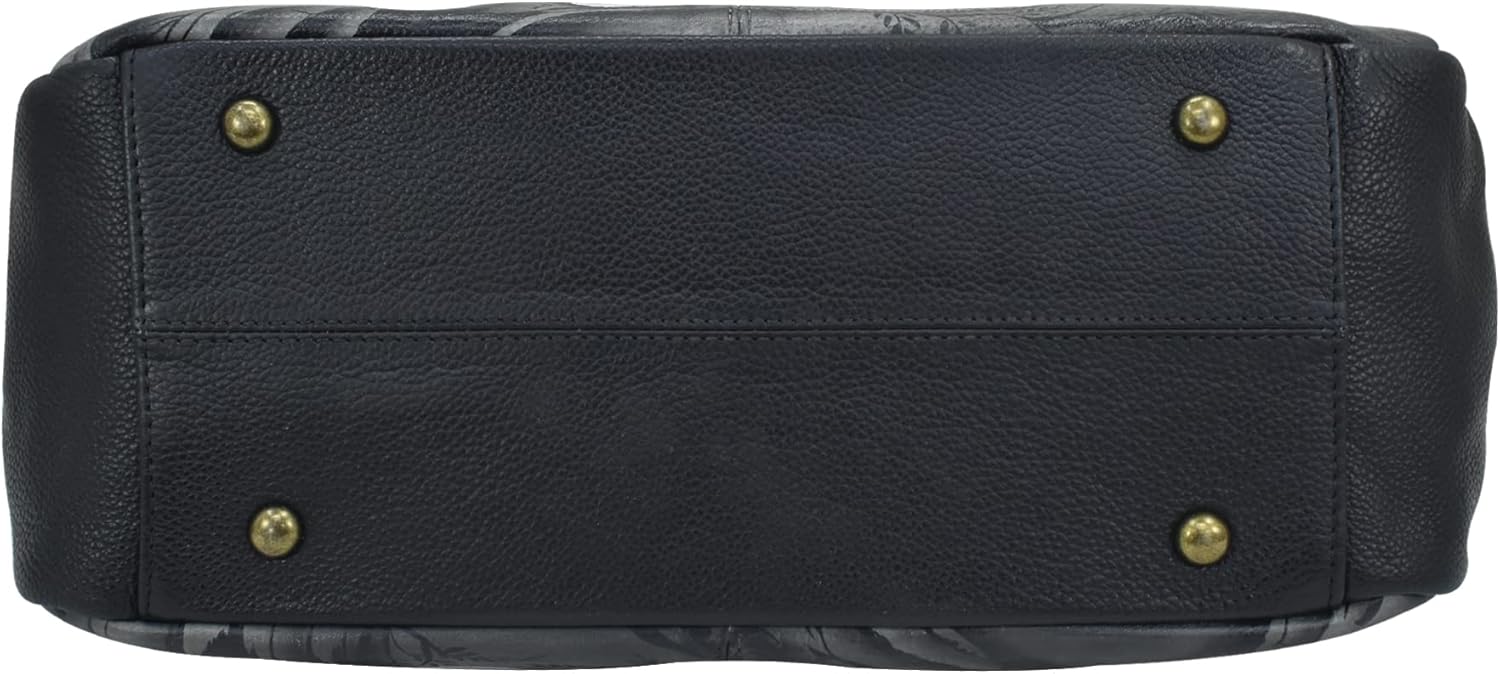 Anna by Anuschka Women's Genuine Leather Shoulder Bag - Hand Painted Original Artwork Exterior - Image 7