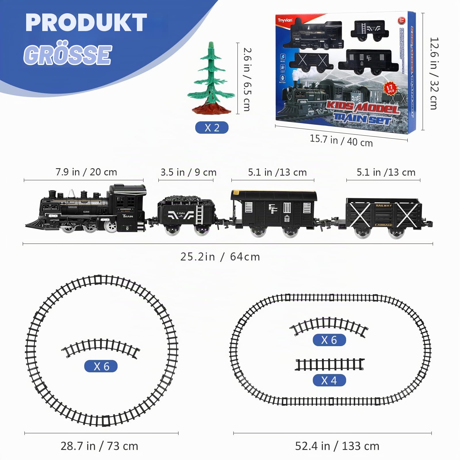 TOYANDONA 1 Set Kinder Dampfmaschine Lokomotive Spielzeug Fracht Elektrische Modell Zug Railway Zug Spielzeug Dampfzug Set Plaything