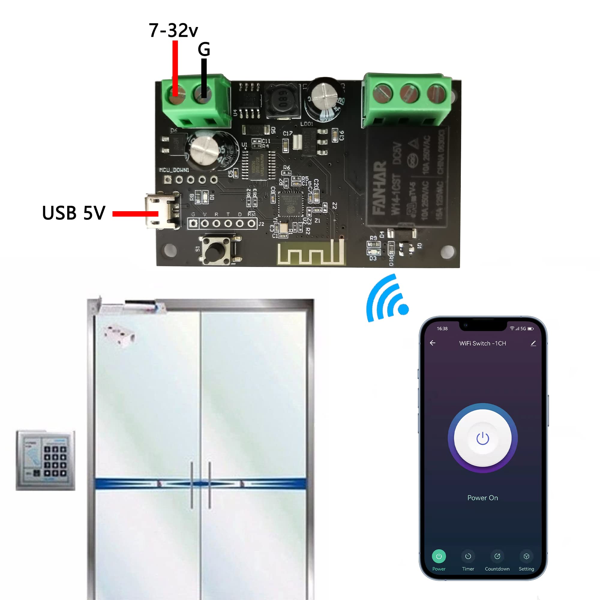 Jane Eyre WiFi Wireless Smart Switch Relay Module, Jog, Self-Locking Switching Module, DIY Smart Home - Image 4