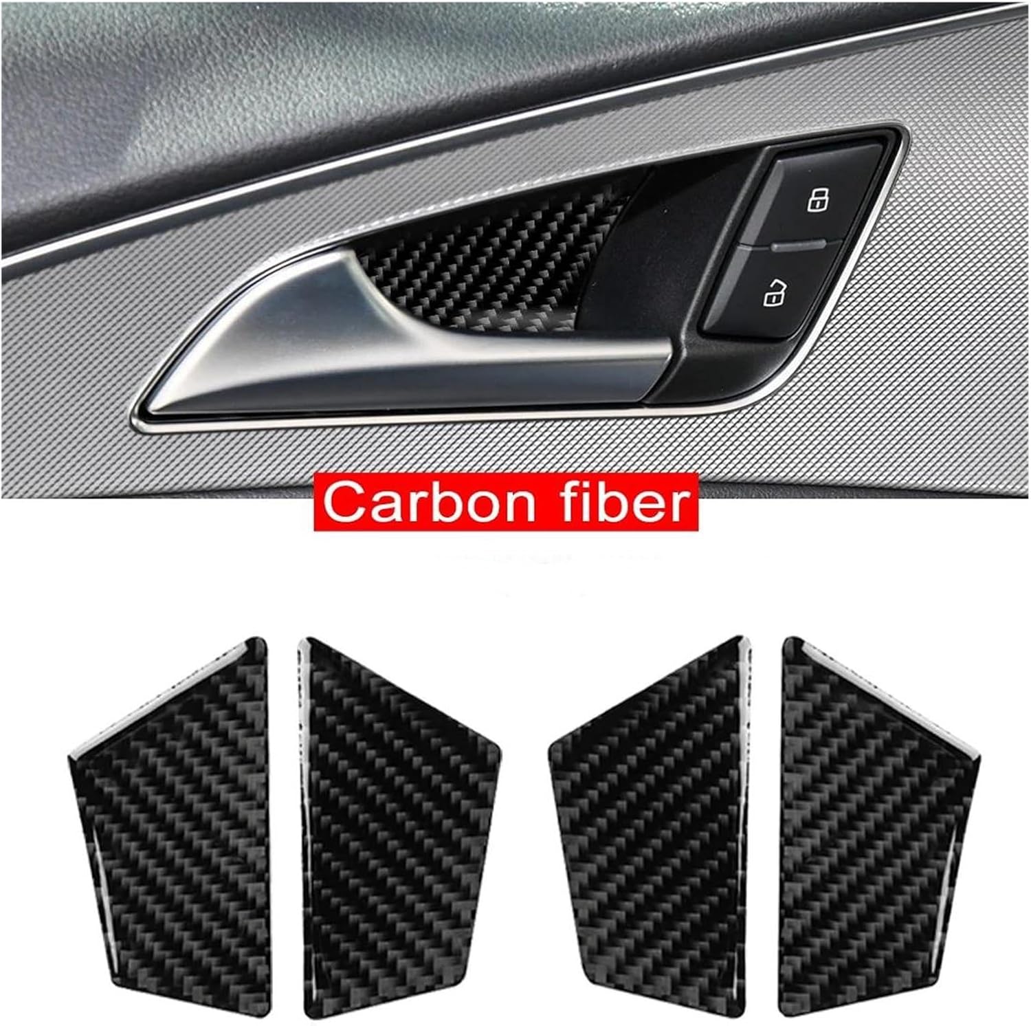 Car Molding Strip Auto Carbon Fiber Interior Door Bowl Handle Stickers Trim Covers Car Interior Decoration