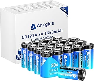 CR123A 3V Lithium Battery 1650mAh, 123A Lithium Batteries 10 Years Shelf Life CR123 3 Volt High Power CR17345 CR17335 Non-Rechargeable | Built to Last (20 Pack)