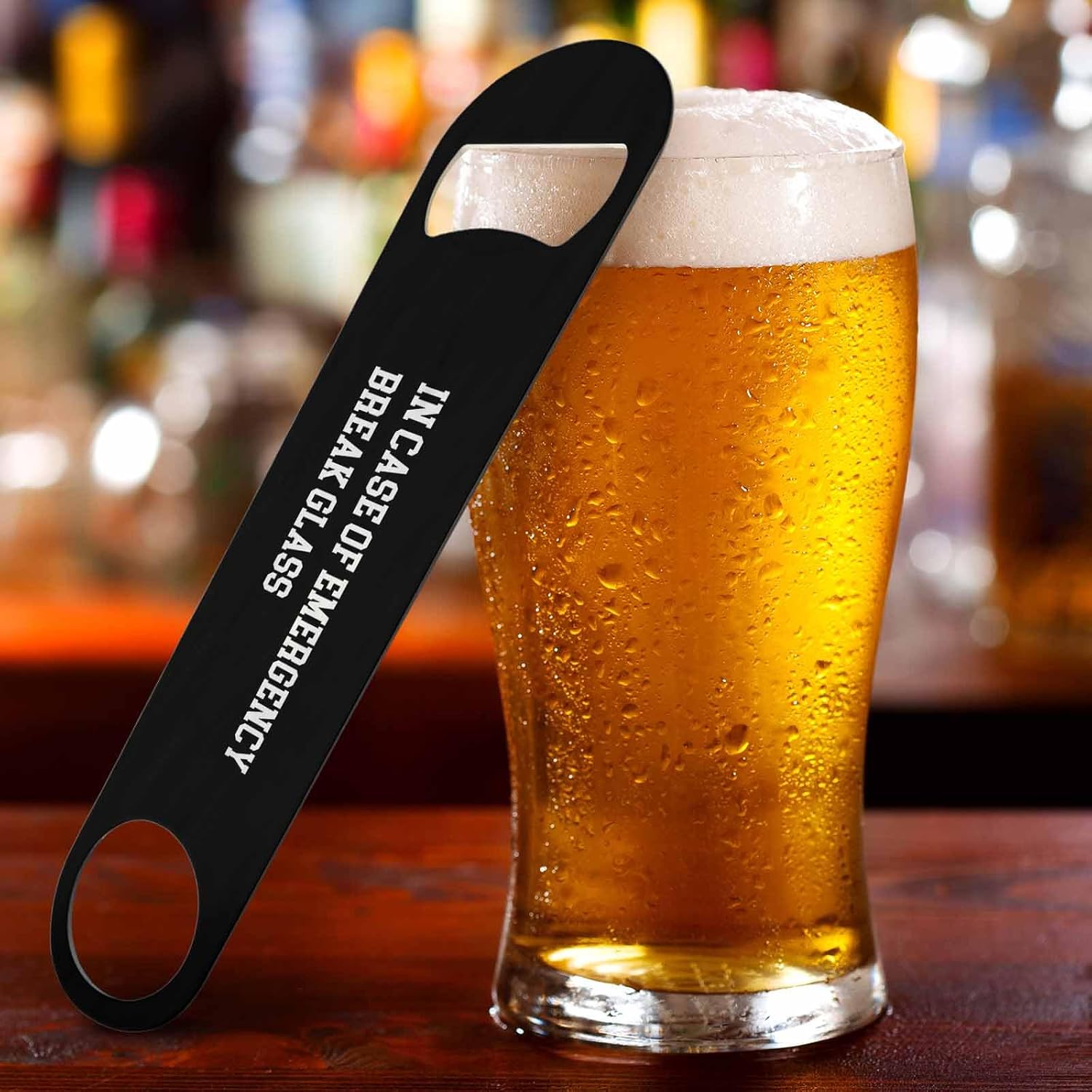 Funny Saying Quotes Stainless Steel Bottle Opener In Case of Emergency Break Glass Flat Beer Bottle Opener Keychain for Home Kitchen Bar Restaurant Party Birthday Gift image 5