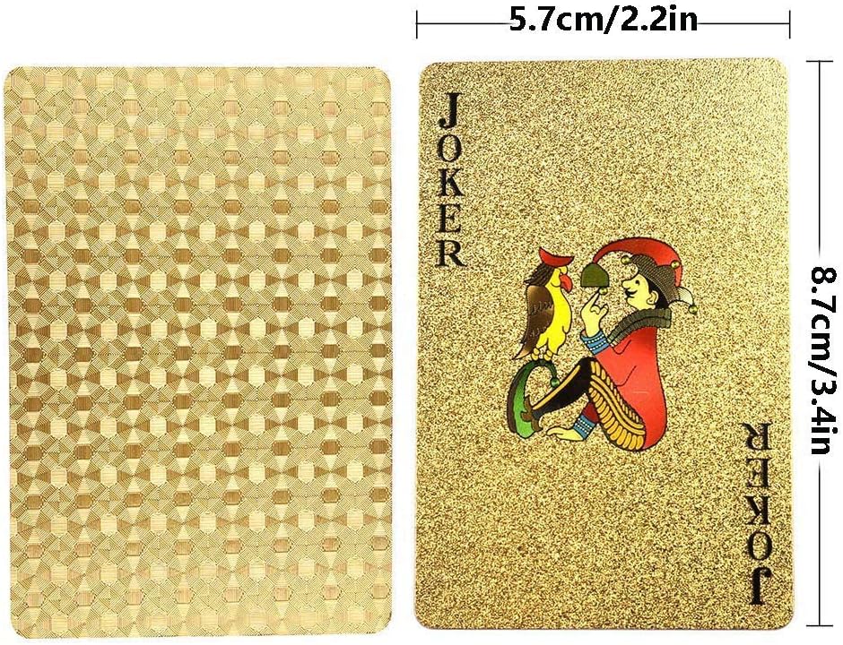 Playing Cards Waterproof Waterproof Plastic Foil Poker Cards Set Gold Silver Black, Magic Tricks Tool for for Men Women Party Game Show, Pack of 3 Decks
