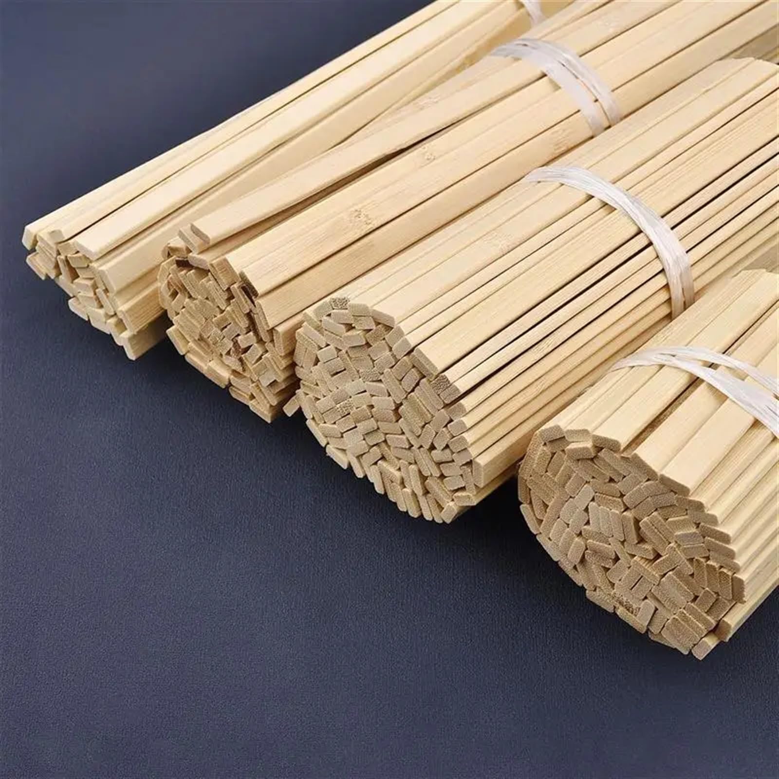 Bâtonnets en Bois fabriqués à la Main, Lot de 60 rondelles Plates 5 à 50 cm for Loisirs créatifs, modélisme, Fabrication Meubles et Outils menuiserie(400X10X4mm)