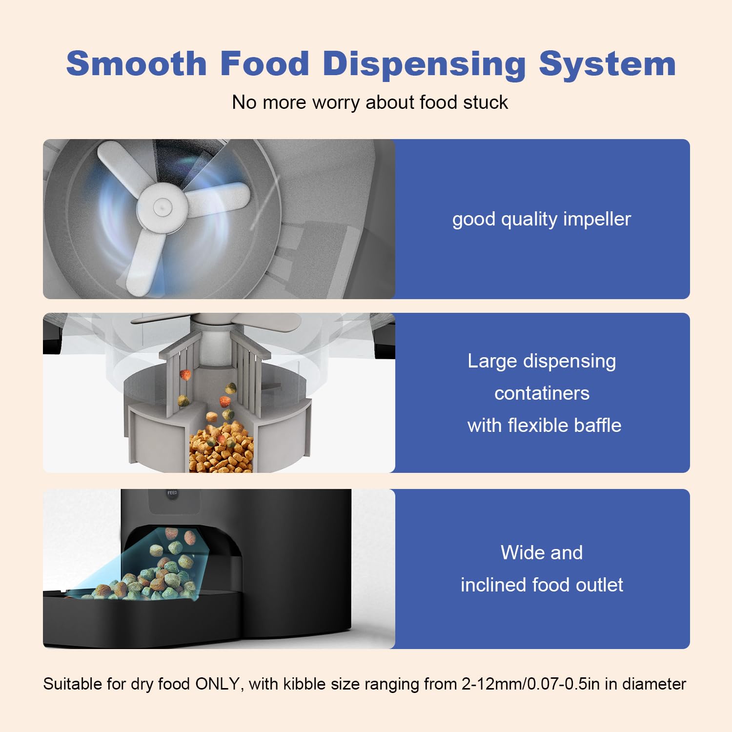 ANDOLL HOME 2.4G/5G Automatic Cat Feeder, 4L WiFi Food Dispenser with 10s Voice Recorder, Pet Feeder up to 10 Meals per Day, Timed Cat Feeder with Dry Food Sealed Ring view 8