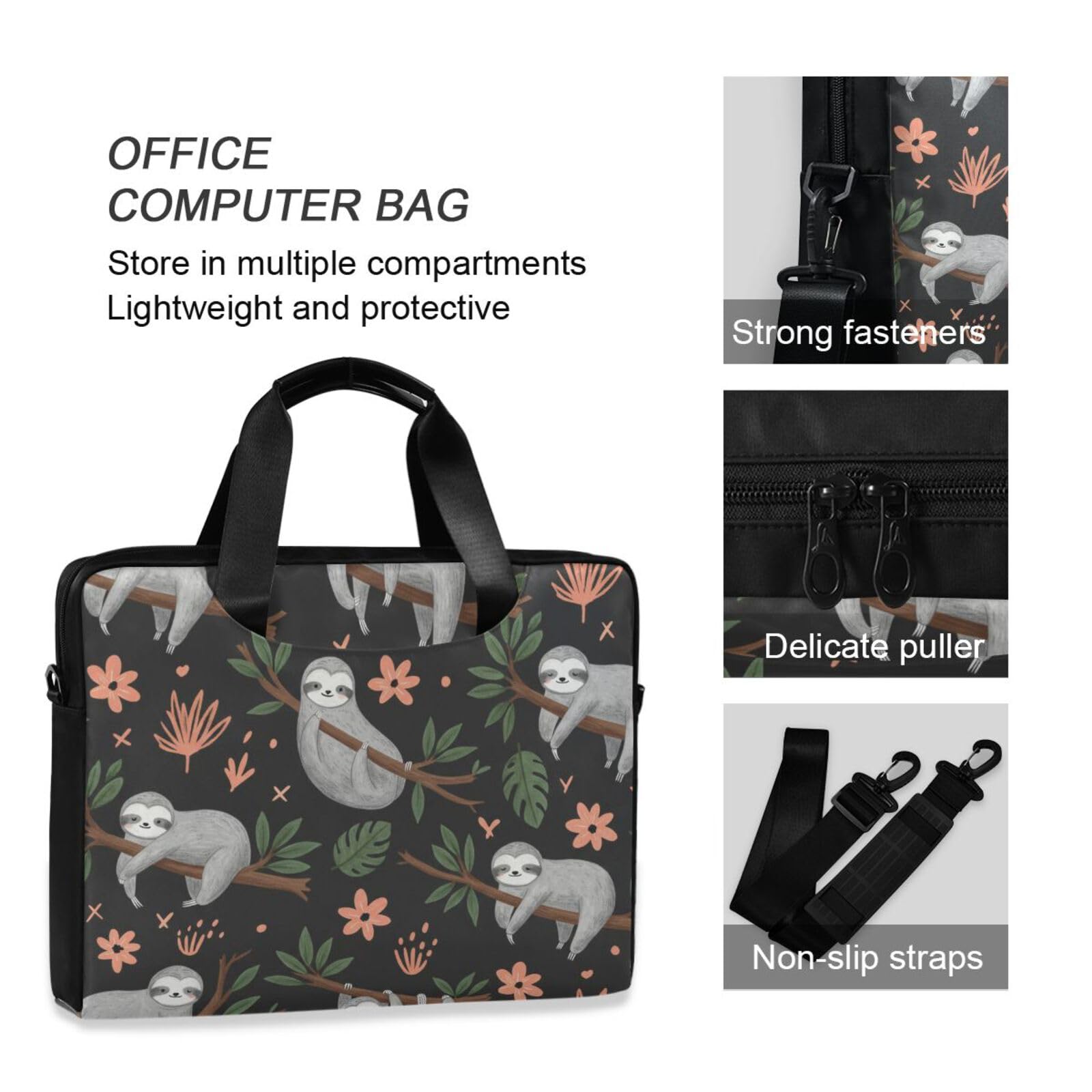 ALAZA Borsa per laptop per cani di razza bassotto da 16 e 15,6 pollici, borsa per laptop per donne uomini studenti lavoro, borsa a tracolla da viaggio messenger tote case maniche