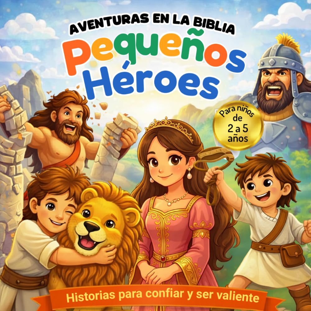 Aventuras en la Biblia: Pequeños Héroes: Historias para confiar y ser valientes - Libros infantiles para niños cristianos de 2-5 años (Historias de la biblia para niños pequeños)