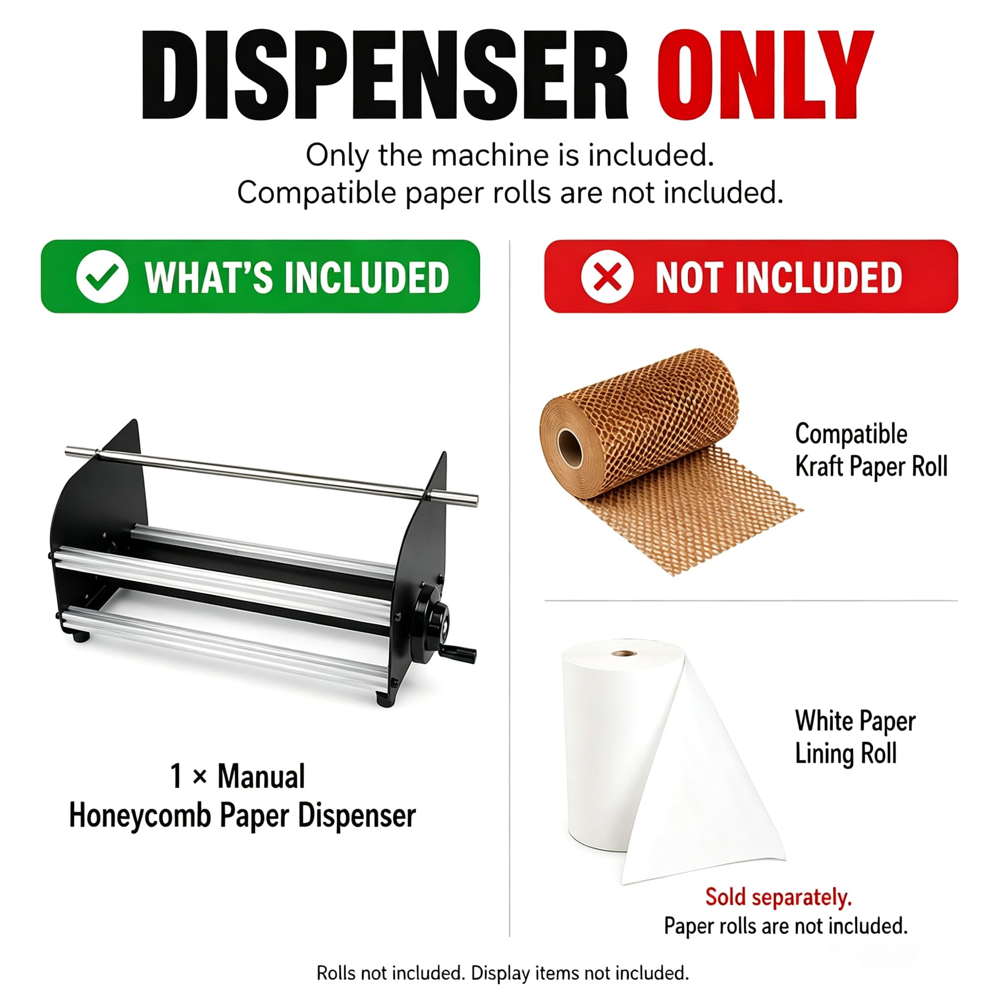 Máquina Manual Para Papel De Nido De Abeja, Dispensador De Rollos De Papel De Embalaje De Nido De Abeja, Diseño De Doble Eje, Estación De Embalaje De Sobremesa,para Envío De Artículos Frágiles