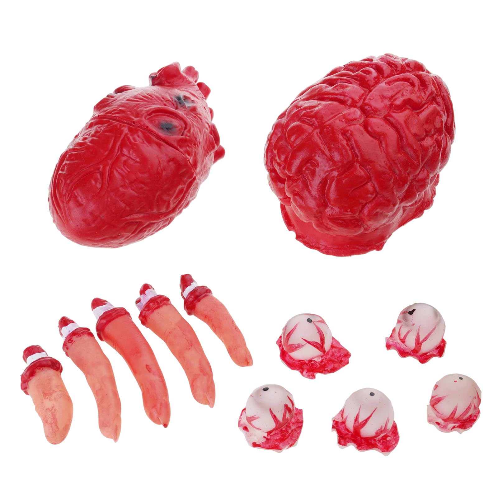 Buxuaaaa Halloween Horror Fake & Realistic PVC Heart Finger Model Decoration Toy Halloween Fake Prop