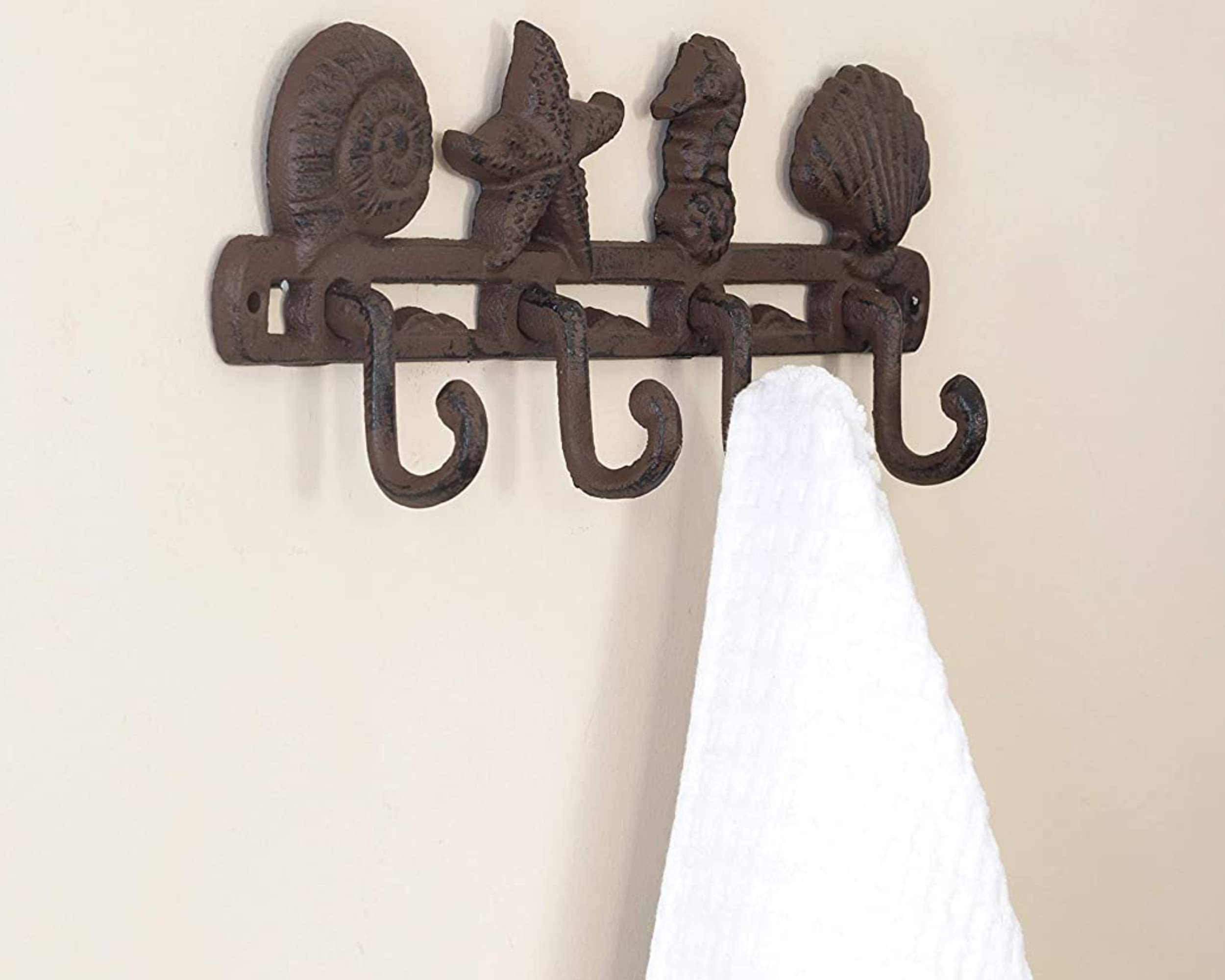 Vintage Seashell Coat Hook Hanger by Comfify Rustic Cast Iron Wall