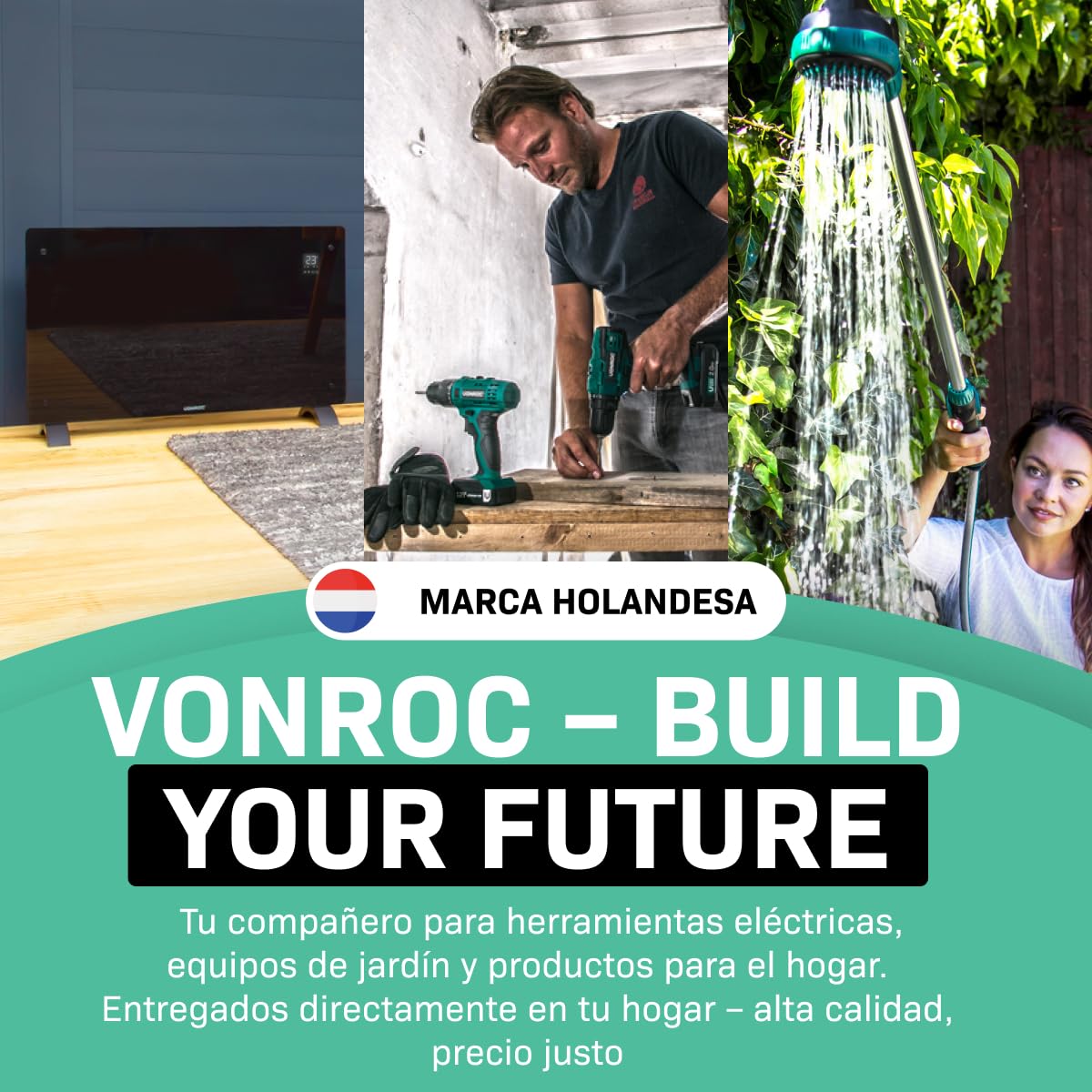 VONROC Decapante a vapor para papel tapiz 2000W - 4.5L, 3.5m de manguera