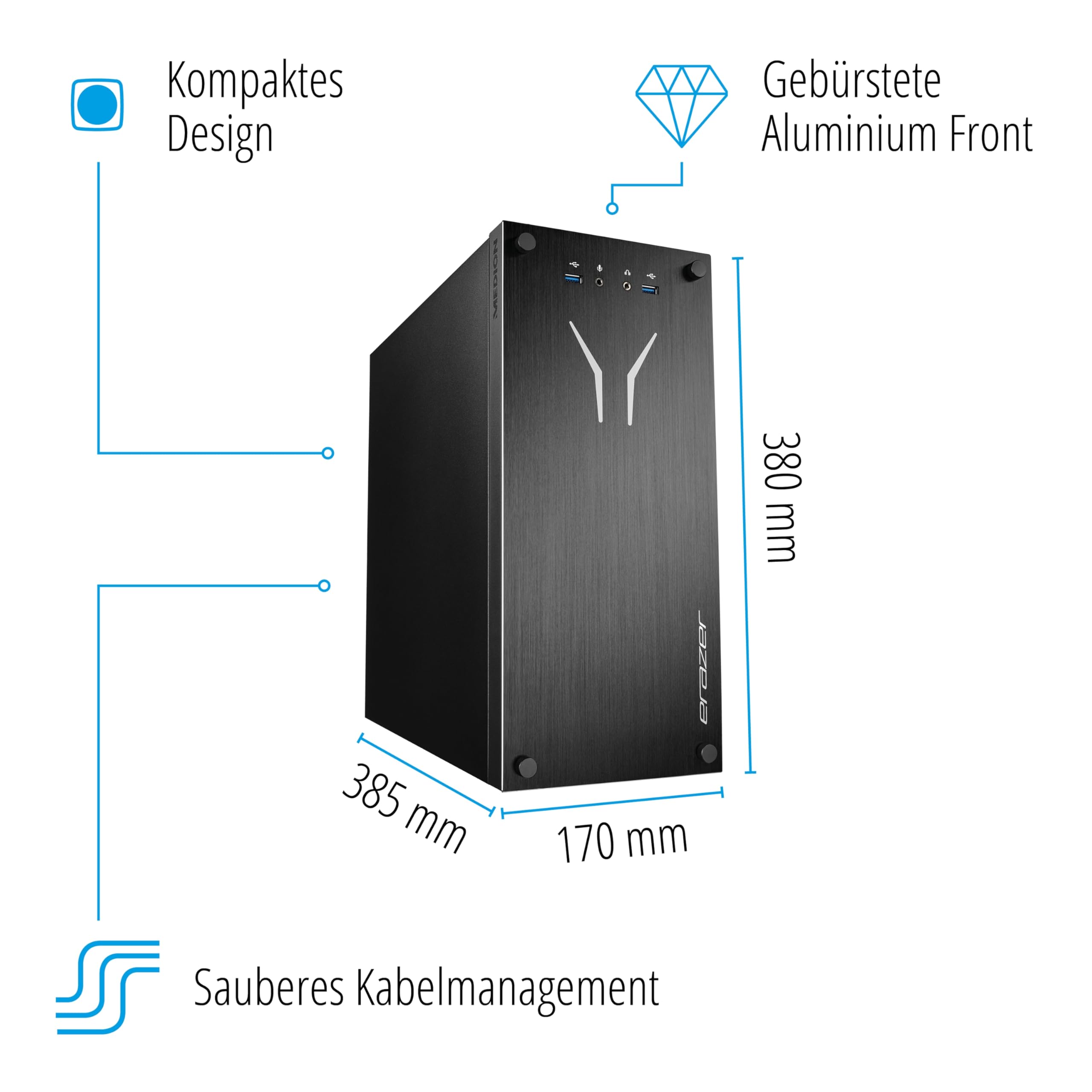 ERAZER Recon E30 Gaming PC - Ultra 5 225, Intel Graphics, 16 GB DDR5 RAM